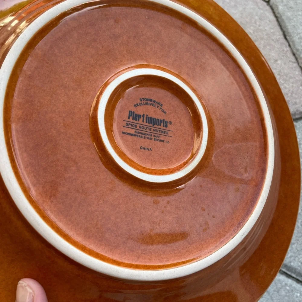 Pier 1 Spice Route Nutmeg Dinner and Salad Plate Set